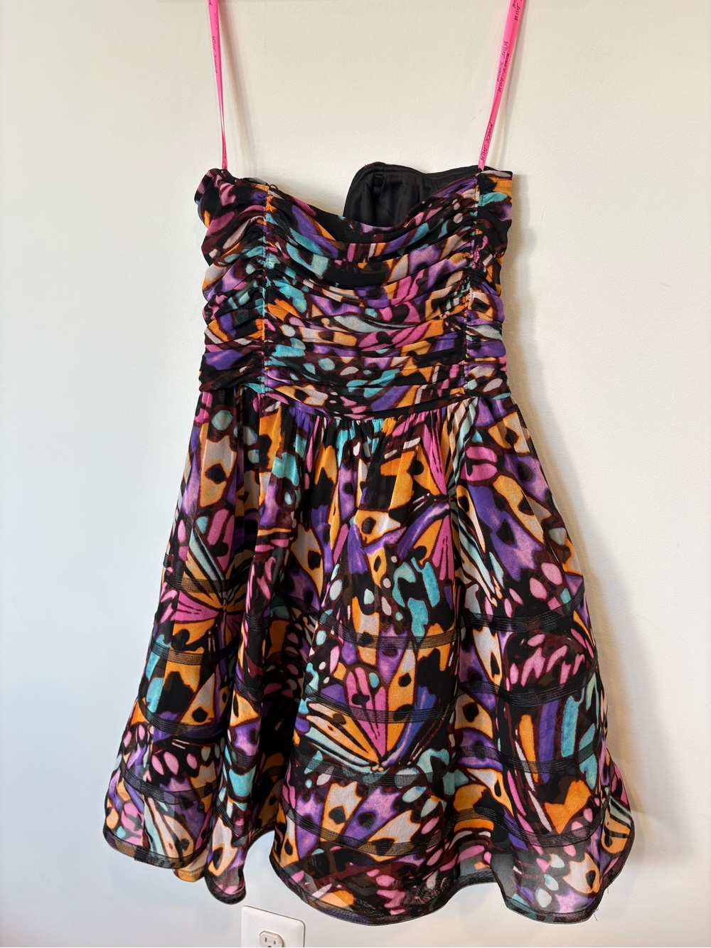 Betsey Johnson retro Multicolor Butterfly Print Party Dress - Picture 6 of 11